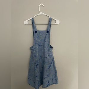 Fervour (by ModCloth) splattered denim overall skirt